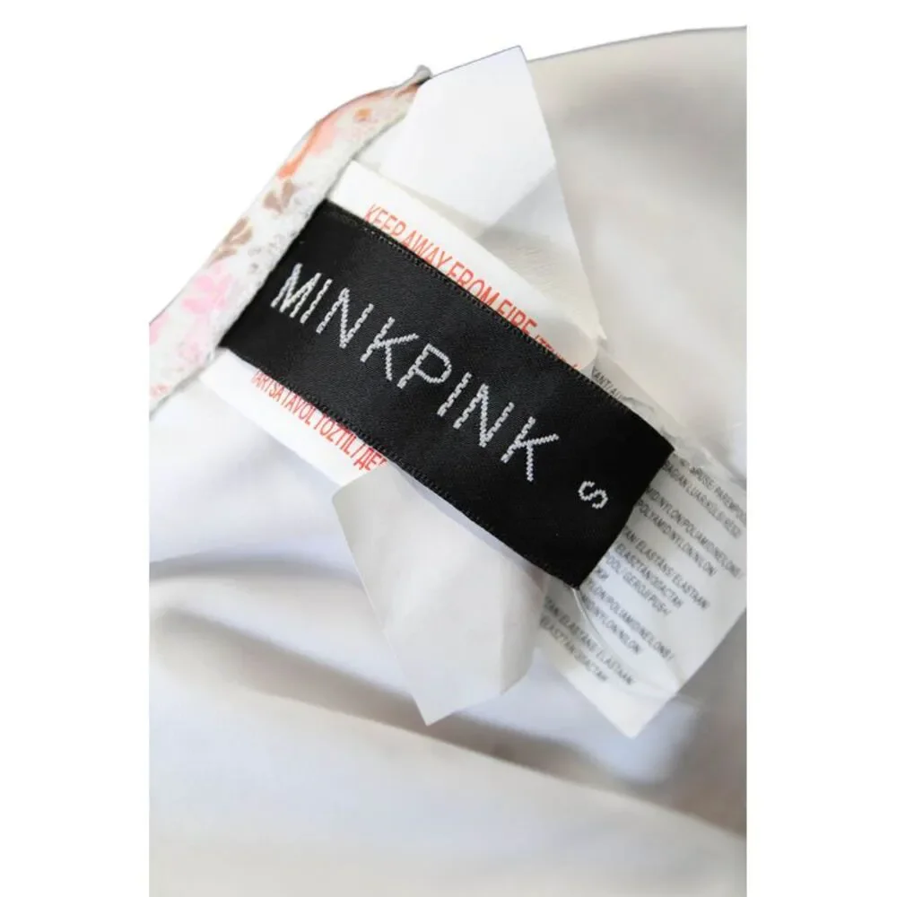 Mink Pink Womens Stretch Floral Print Bikini Bottoms Orange Size S